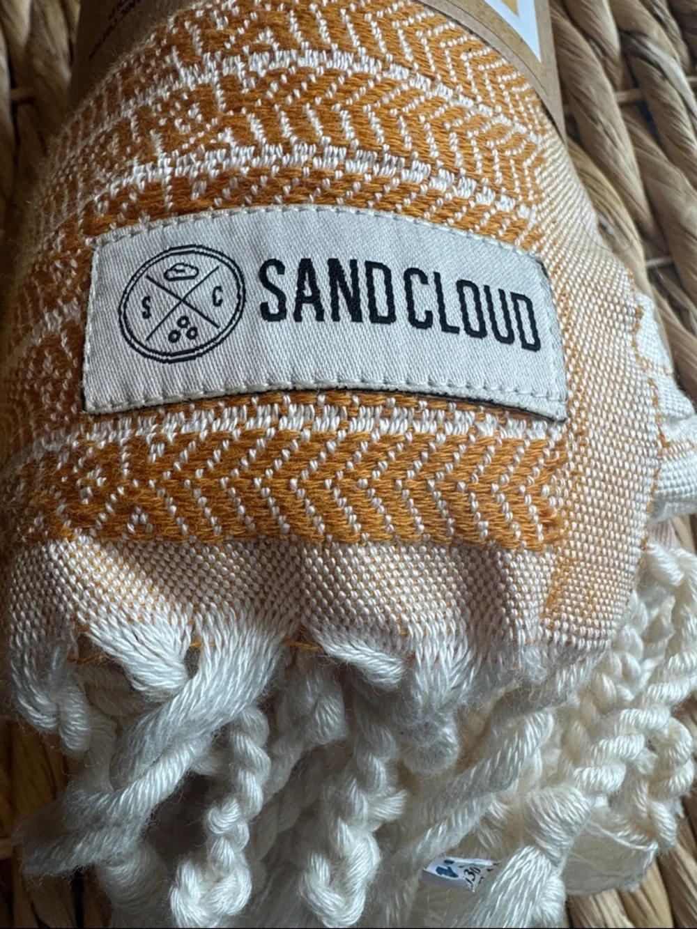 Sand Cloud Mustard & White Turkish Beach Towel